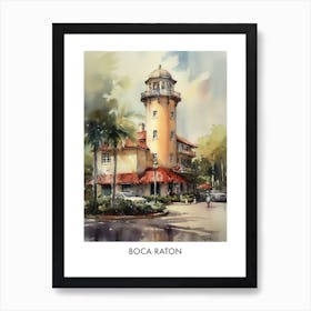 Boca Raton Watercolor 3 Travel Poster Art Print