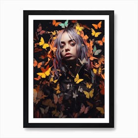 Billie Eilish Butterfly Collage 3 Art Print