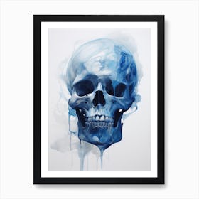 Blue Skull Art Print