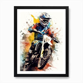 Motocross Rider sport art Art Print