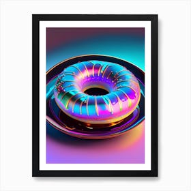A Plate Of Donuts Holographic 2 Art Print