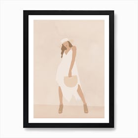 Woman In White Dress Art Print