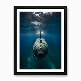 Submarine In The Ocean-Reimagined 33 Art Print