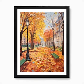 Autumn City Park Painting Parc Monceau Paris France 2 Art Print