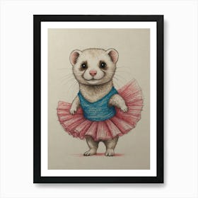 Ferret In A Tutu 2 Art Print