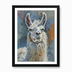 Llama Pastel Watercolour 2 Art Print