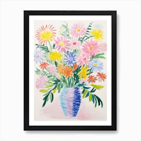 Flower Painting Fauvist Style Asters 1 Art Print