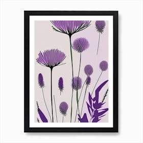 Purple Prairie Clover Wildflower Modern Muted Colours 2 Art Print