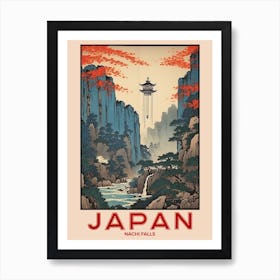 Nachi Falls, Visit Japan Vintage Travel Art 1 Art Print