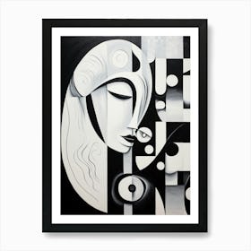 Harmony And Discord Abstract Black And White 8 Art Print