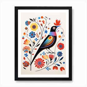 Scandinavian Bird Illustration Blackbird 4 Art Print