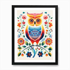 Scandinavian Bird Illustration Owl 3 Art Print