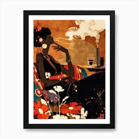 Woman Smoking A Cigarette Art Print