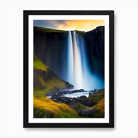 Kirkjufellsfoss Waterfall, Iceland Nat Viga Style (2) Art Print