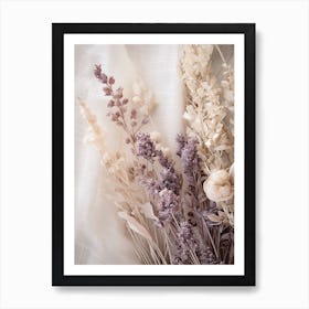 Boho Dried Flowers Lilac 3 Art Print