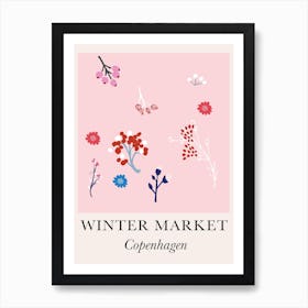 Winter Market Pink & Cream Art Print