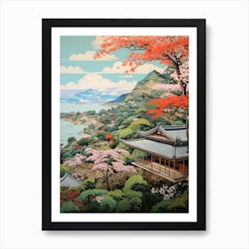 Amanohashidate In Kyoto, Ukiyo E Drawing 8 Art Print