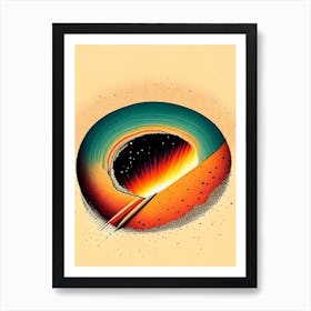 Crater 2 Vintage Sketch Space Art Print