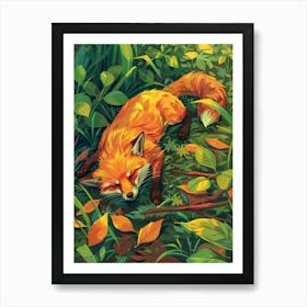 Fox In The Woods 7 Art Print