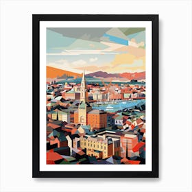 Glasgow, United Kingdom, Geometric Illustration 2 Art Print