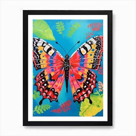 Pop Art Common Blue Butterfly 3 Art Print