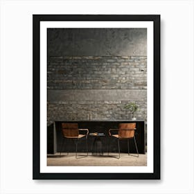 A Gritty Concrete Wall Set In An Aged Urban Environment Capturing The Rough Texture Of The Block Ca (1) 2 Art Print