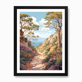 Lycian Way Turkey 1 Hike Illustration Art Print