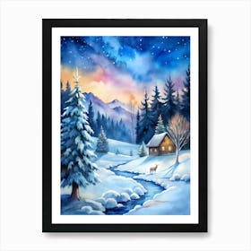 Winter Landscape Painting 2 Art Print