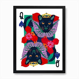 Panther Queen Of Spades Art Print