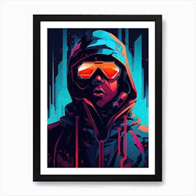 Cyberpunk man Art Print