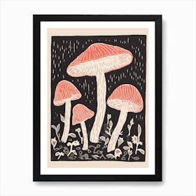 Mushrooms In The Rain Art Print