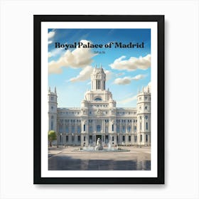 Royal Palace of Madrid Spain Royal Family Travel Art Illustration Art Print