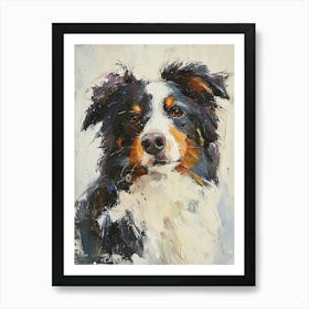 Australian Shepherd Dog  Acrylic Painting 10 Affiche