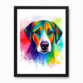 Ibizan Hound Rainbow Oil Painting Dog Art Print