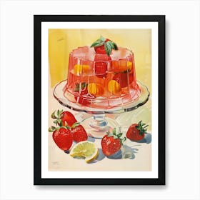 Strawberry Jelly Retro Cookbook Inspired 3 Art Print