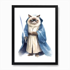 Himalayan Cat As A Jedi 3 Art Print