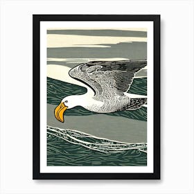 Albatross Linocut Bird Art Print
