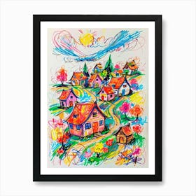 Village In The Countryside Art Print