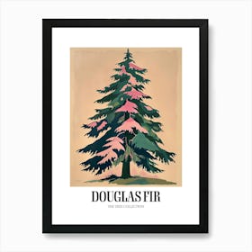 Douglas Fir Tree Illustration Colourful 1 Poster Art Print