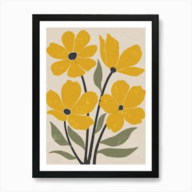 Vintage Yellow Flowers Art Print