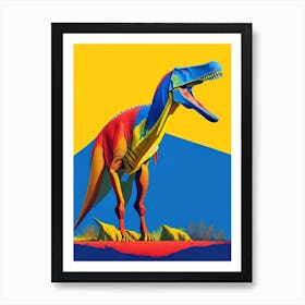 Baryonyx Primary Colours Dinosaur Art Print