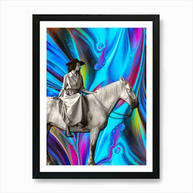 Abstract cowgirl Art Print