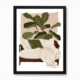 Couch With Plants Art Print