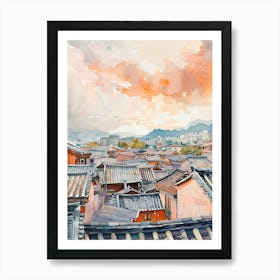 Seoul Rooftops Morning Skyline 2 Art Print