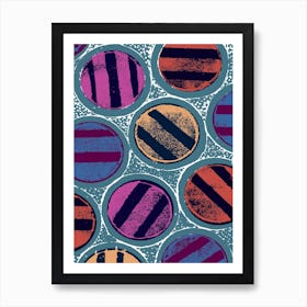 Large Striped Circles Art Print