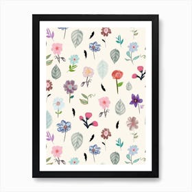 Pressed Floral Pattern Art Print