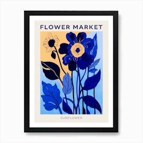 Blue Flower Market Poster Sunflower Market Poster 2 Art Print