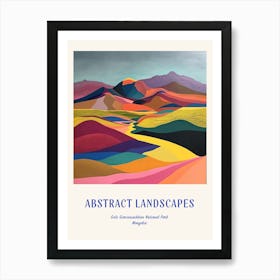 Colourful Abstract Gobi Gurvansaikhan National Park Mongolia 3 Poster Blue Art Print