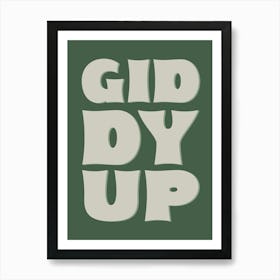 Wild West Horseback Riding Giddy Up Poster, Cowboy Wall Art, Western Rodeo Decor Art Print