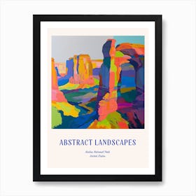 Colourful Abstract Arches National Park Usa 4 Poster Blue Poster